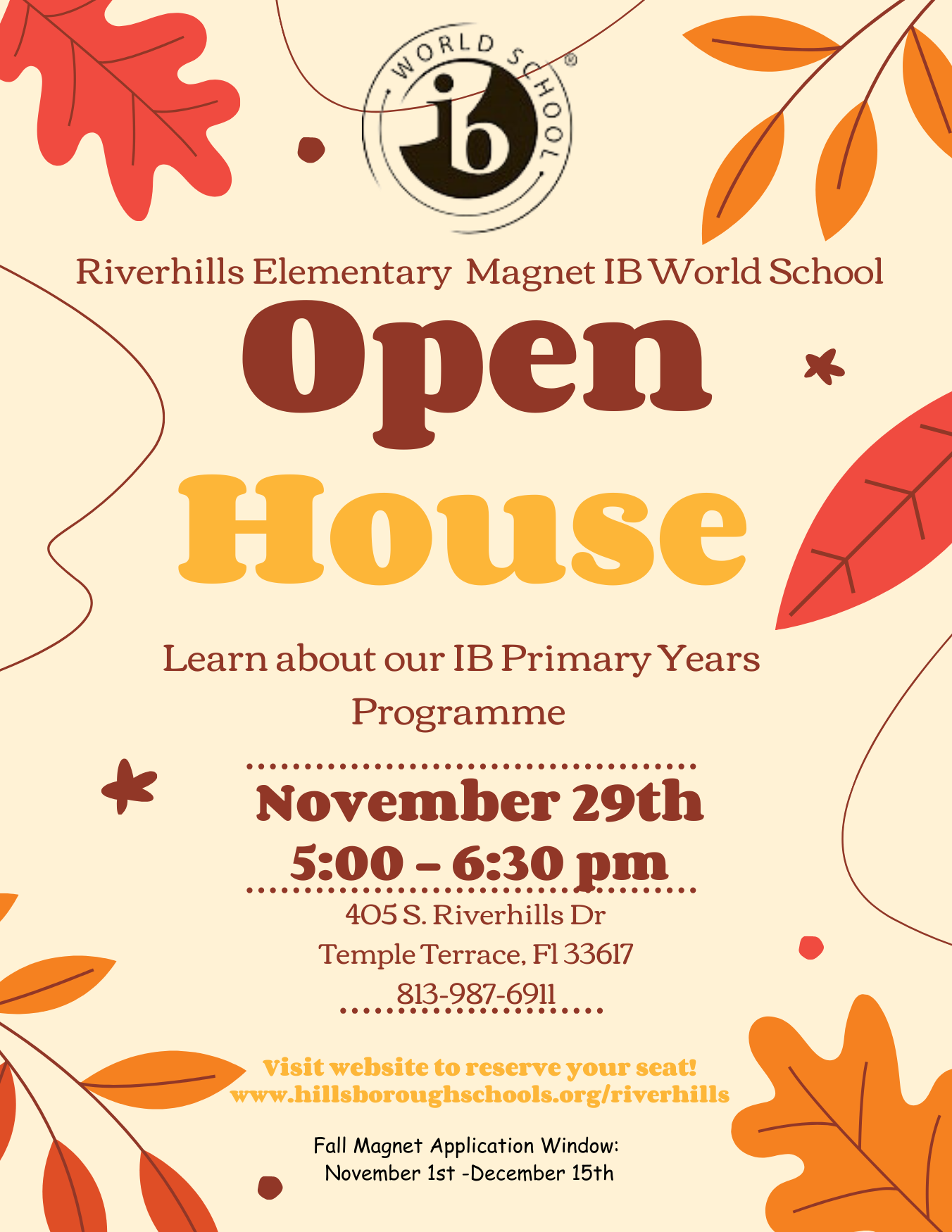 Decorative Fall Open House Flyer